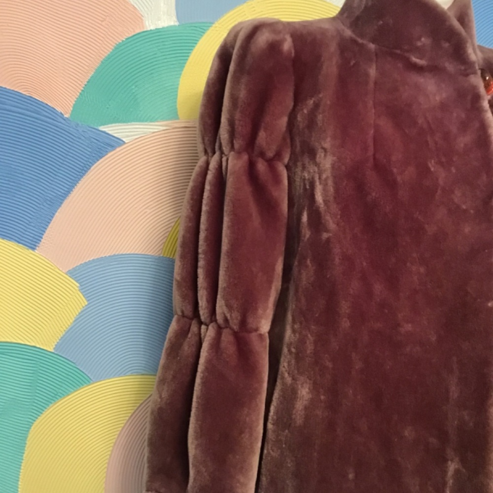 Vintage Sasson Borgazia Fur Coat Purple - Picture 3 of 8
